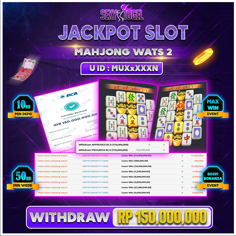 SEXYTOGEL JACKPOT SLOT MAHJONG WAYS 2 Rp.150.000.000.,-LUNAS